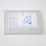 Juego de sábanas cuna 121 bco/azul