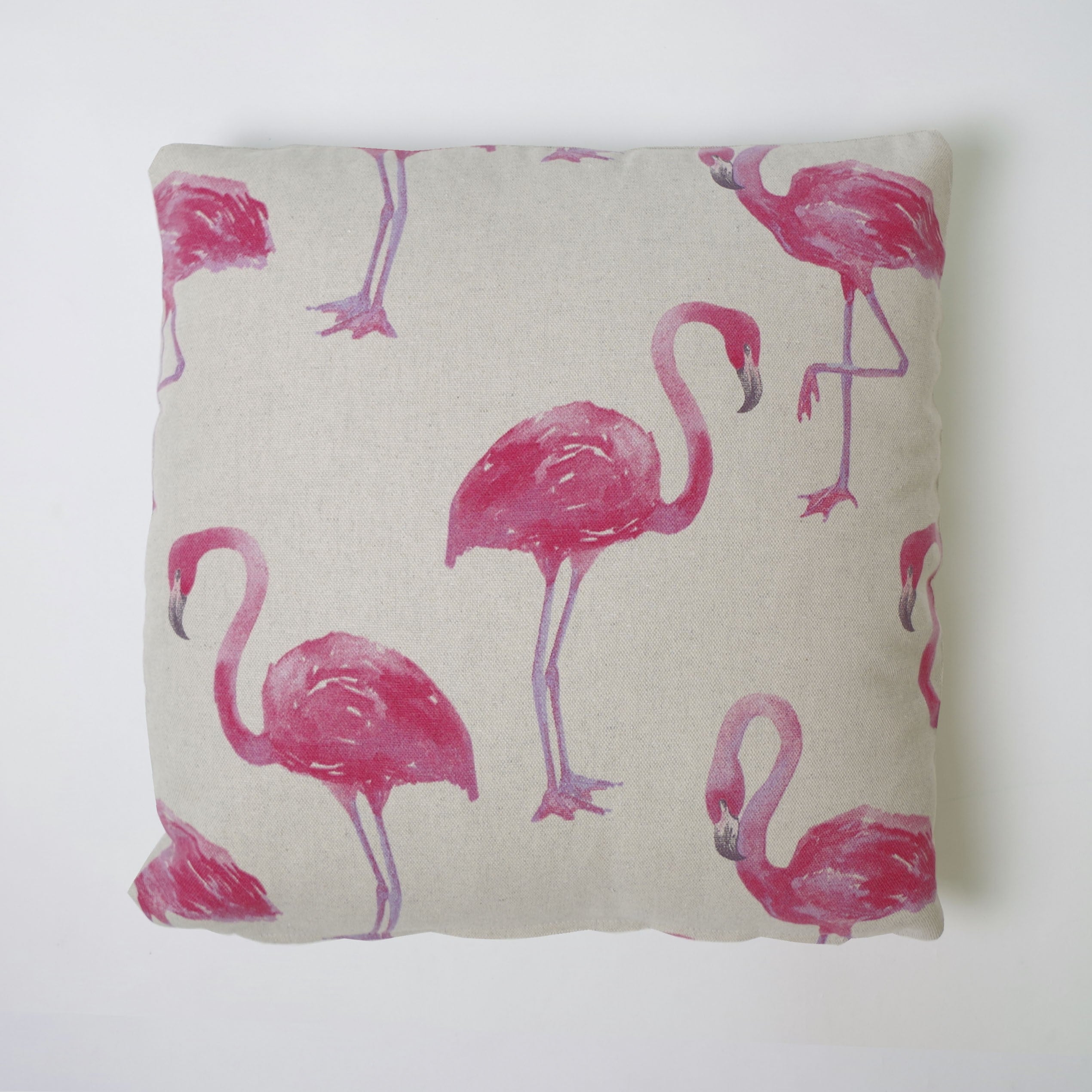 Funda de cojín 43x43 loneta estampada c/lino