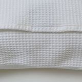 Funda de cojín nido abeja algodón blanco