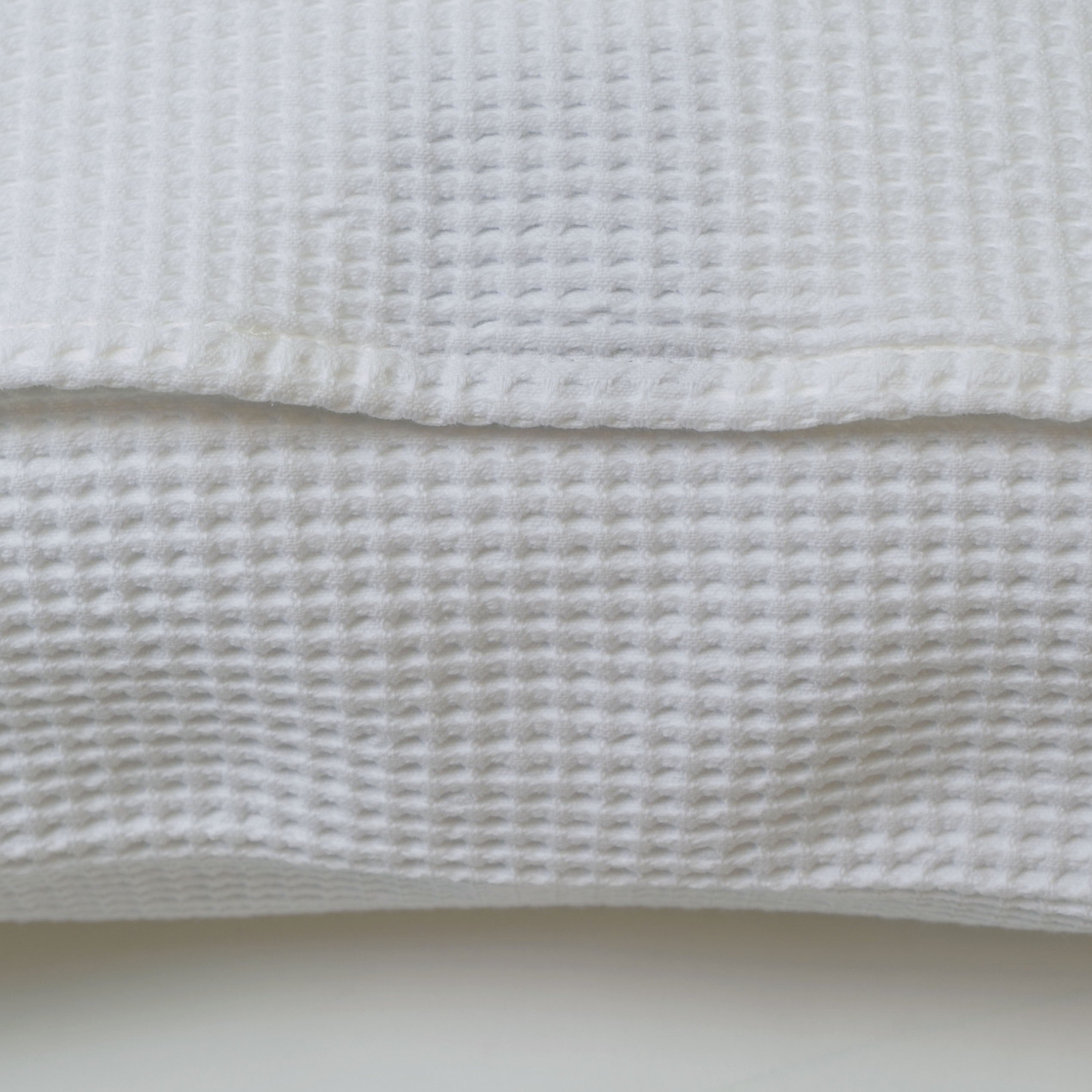 Funda de cojín nido abeja algodón blanco