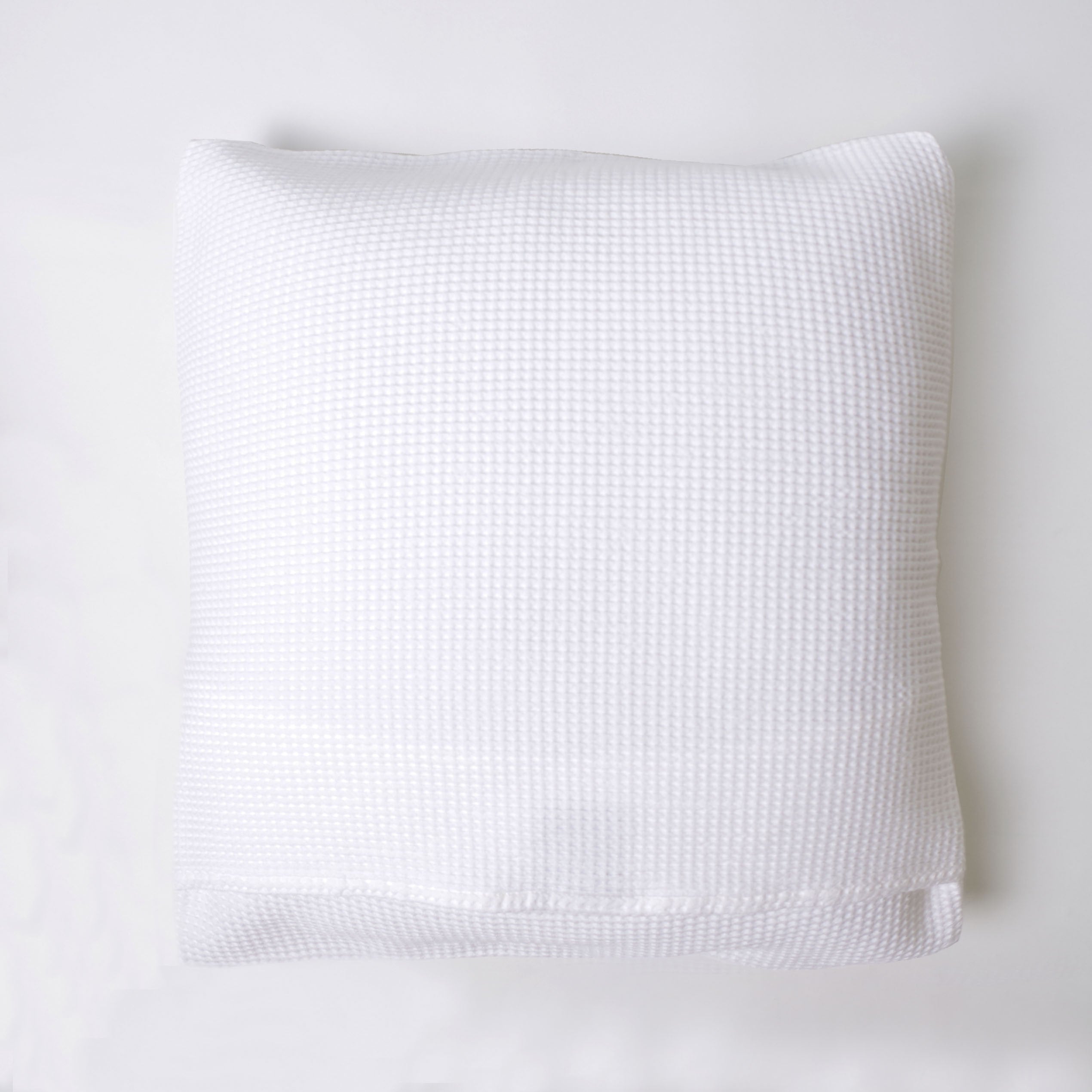 Funda de cojín nido abeja algodón blanco