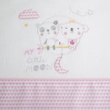 Little Moon white/pink flannel crib sheet set