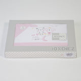 Little Moon white/pink flannel crib sheet set