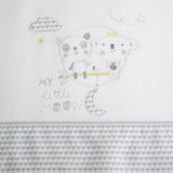 Ensemble de draps pour lit de bébé en flanelle blanc/gris Little Moon