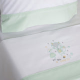 Ensemble de draps pour lit de bébé Forest blanc/vert