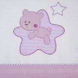 Ensemble de draps pour lit de bébé Star blanc/lilas