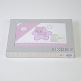 Ensemble de draps pour lit de bébé Star blanc/lilas