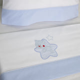 Ensemble de draps pour lit de bébé Star blanc/bleu