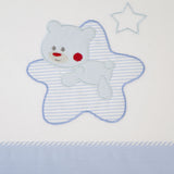 Ensemble de draps pour lit de bébé Star blanc/bleu