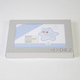 Ensemble de draps pour lit de bébé Star blanc/bleu