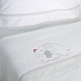 Coral fleece crib sheet set 004 white/gray