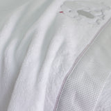 Coral fleece crib sheet set 004 white/gray