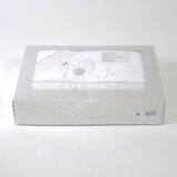 Coral fleece crib sheet set 004 white/gray