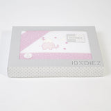 Crib sheet set flannel 031 white/pink