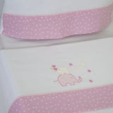 Crib sheet set flannel 031 white/pink