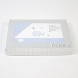 Crib sheet set flannel 031 white/blue