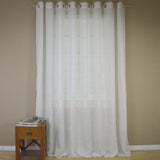 Eyelet curtain raw bottom
