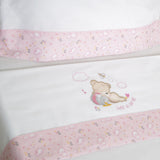 Crib sheet set bear 292 white/pink