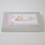 Crib sheet set bear 292 white/pink