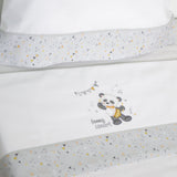 Ensemble de draps pour berceau Panda 293 blanc/gris