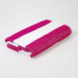 Serviette de plage rayée Fuxia