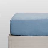 Draps housses en flanelle bleue