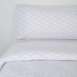 Housse de couette en flanelle zigzag gris
