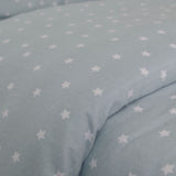 Housse de couette flanelle étoiles jade