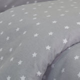 Housse de couette flanelle étoiles grises