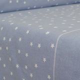 Blue stars flannel sheets