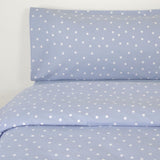 Housse de couette flanelle étoiles bleues