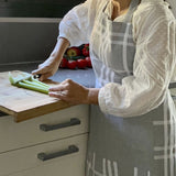 Gray checkered cotton apron 8