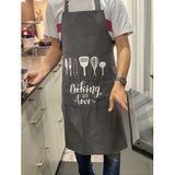 Gray cotton cooking apron 5