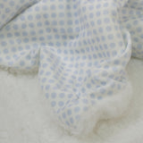 Couverture à pois + peluche lapin bleu