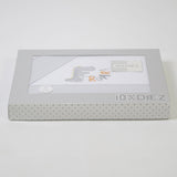 Crib sheet set flannel roar 327 white/gray