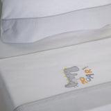 Crib sheet set flannel roar 327 white/gray