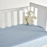 Drap housse berceau en coton polyester bleu