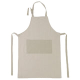 Beige striped cotton apron