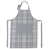 Gray checkered cotton apron 8