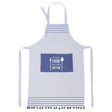 Tablier en coton rayé bleu 3