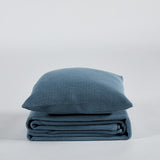 Blue honeycomb cotton bedspread 150