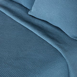Blue honeycomb cotton bedspread 150