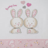 Crib sheet set 291 white/pink