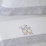 Ensemble de draps pour berceau 291 blanc/gris