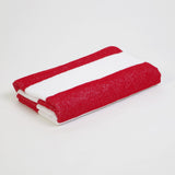 Red striped cotton beach towel