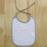 Plain white/gray terry bib 20x25