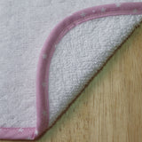 Bavoir éponge uni blanc/rose 20x25