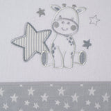 Crib sheet set flannel giraffe 378 white/gray