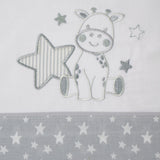 Crib sheet set giraffe 378 white/gray