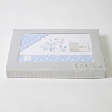 Parure de draps pour berceau girafe 378 blanc/bleu